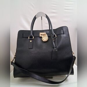 Michael Michael Kors Hamilton Large Black Saffiano Leather Shoulder Bag